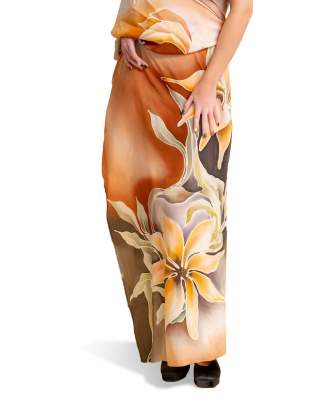 Ręcznie malowany i cieniowany kupon jedwabny 102/N/132