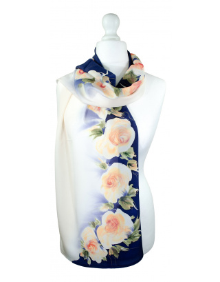 Ręcznie malowany szal jedwabny  504/2737