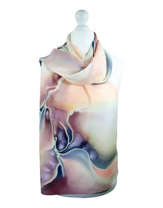 Ręcznie malowany szal jedwabny 504/2754