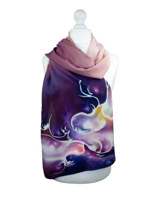 Ręcznie malowany  szal jedwabny  504/2805