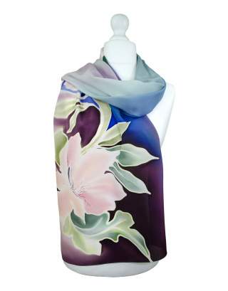 Ręcznie malowany szal jedwabny   504/2814