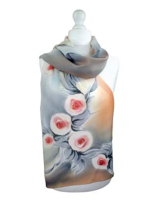 Ręcznie malowany szal jedwabny   504/2827