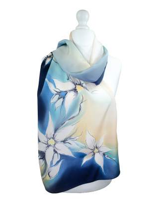 Ręcznie malowany szal jedwabny   504/2828