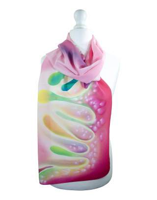 Ręcznie malowany szal jedwabny   504/2852