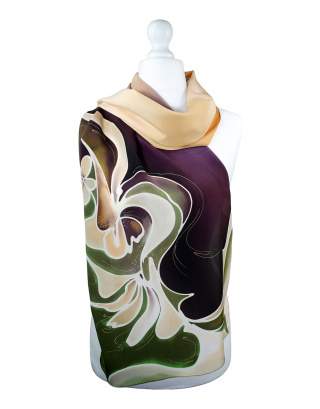 Ręcznie malowany szal jedwabny   504/2860