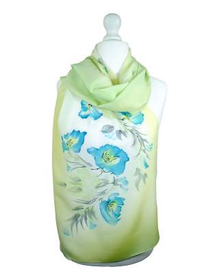 Ręcznie malowany szal jedwabny   504/2886