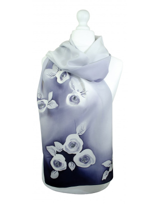 Ręcznie malowany szal jedwabny   504/2894