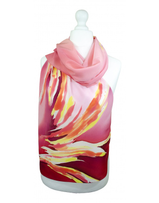 Ręcznie malowany szal jedwabny   504/2896