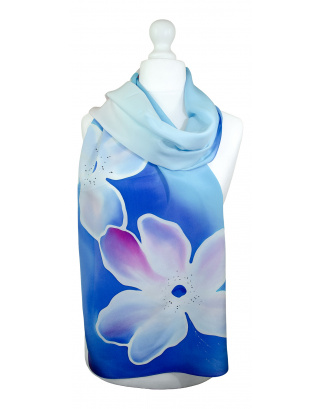 Ręcznie malowany szal jedwabny   504/2901