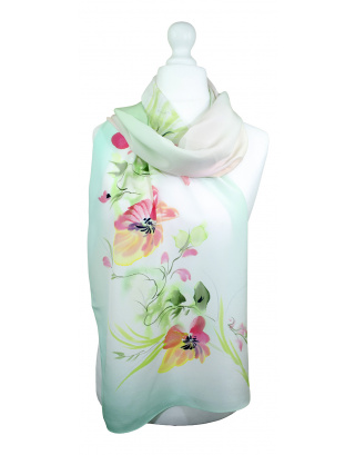 Ręcznie malowany szal jedwabny   504/2906