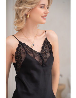 Jedwabny top z koronką