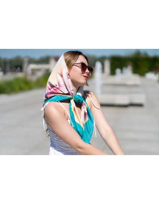 Ręcznie malowana apaszka chusta 955/3604